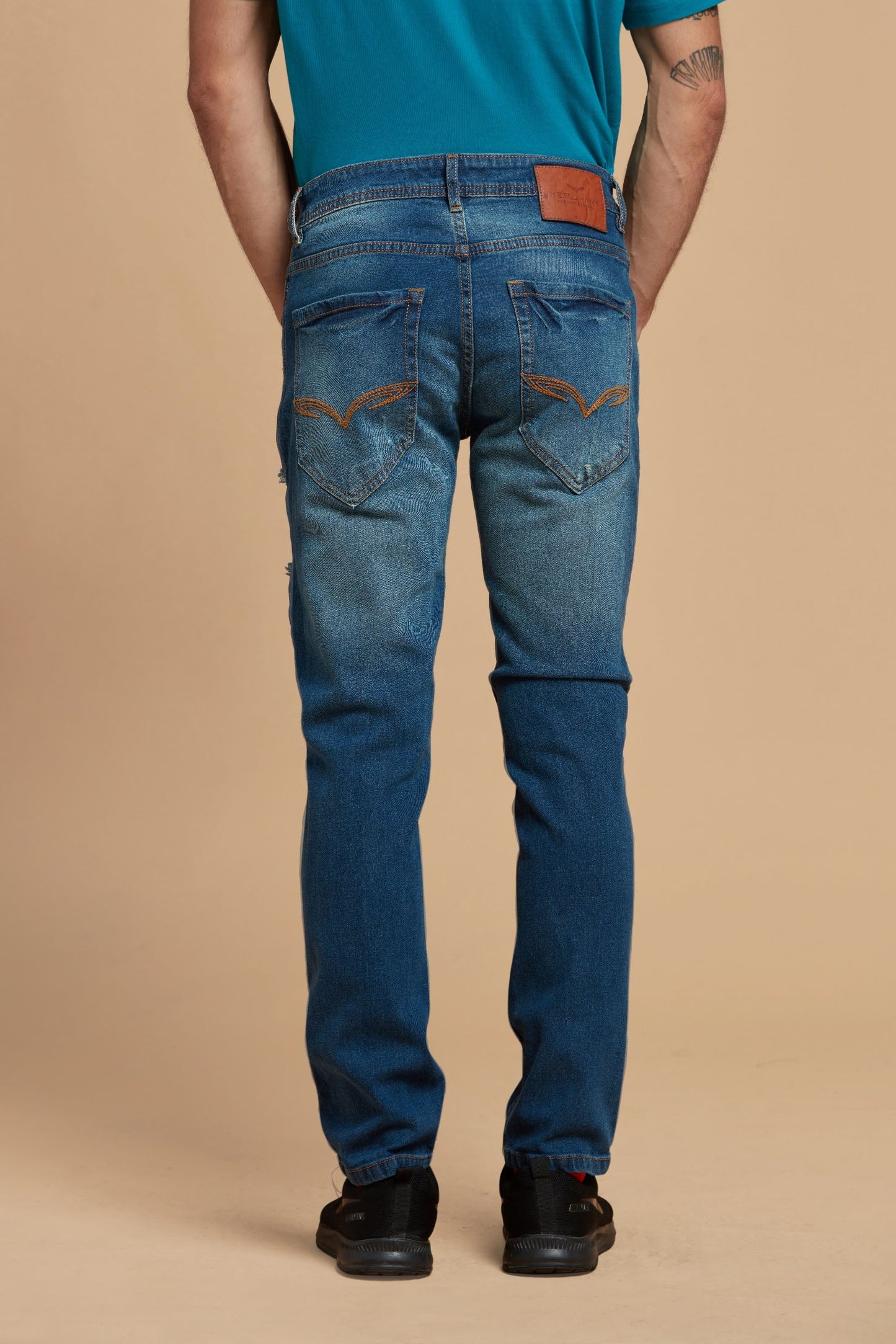 Loose Relaxed Blue Denim Jeans for Men