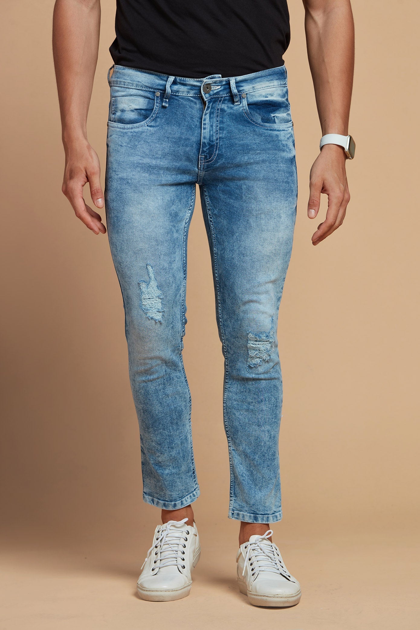 Men Fade Blue Denims Jeans