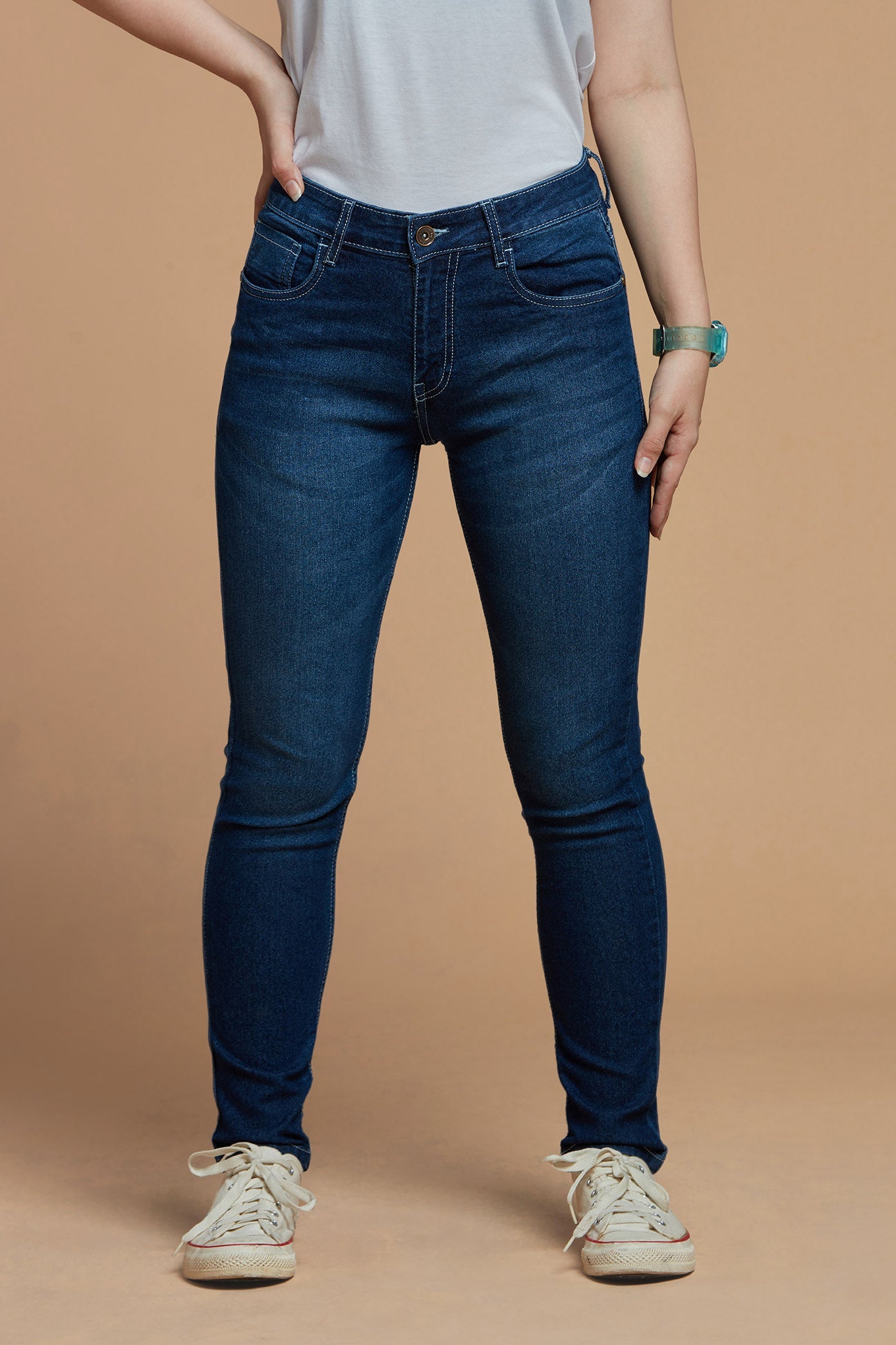 Buy Classy Deep Blue Denim Jeans for Women – Metal Hawk