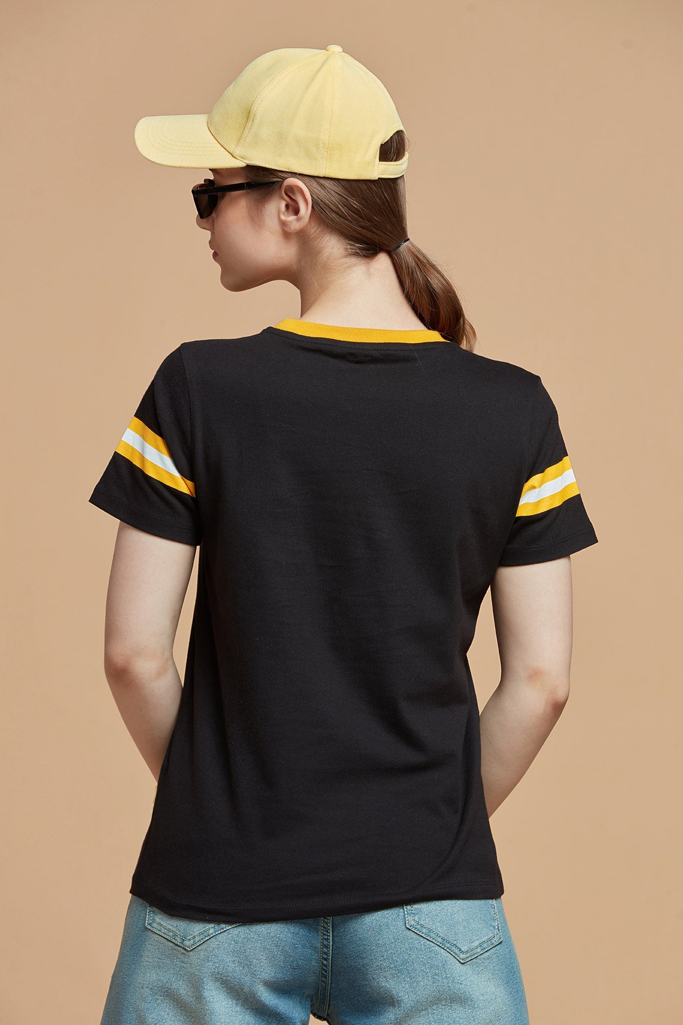 T-Shirt Black And Yellow for Women