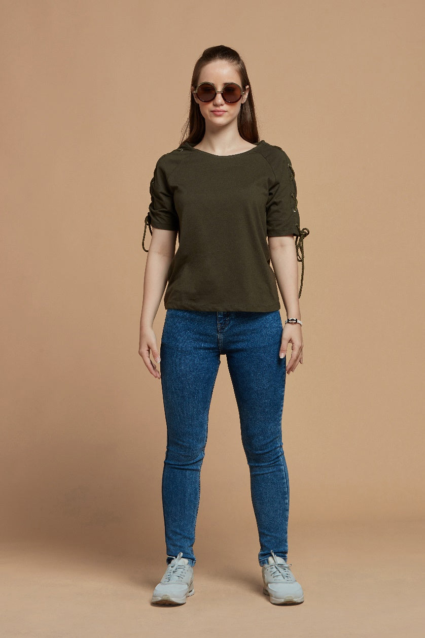  Olive Green T-Shirt for Women