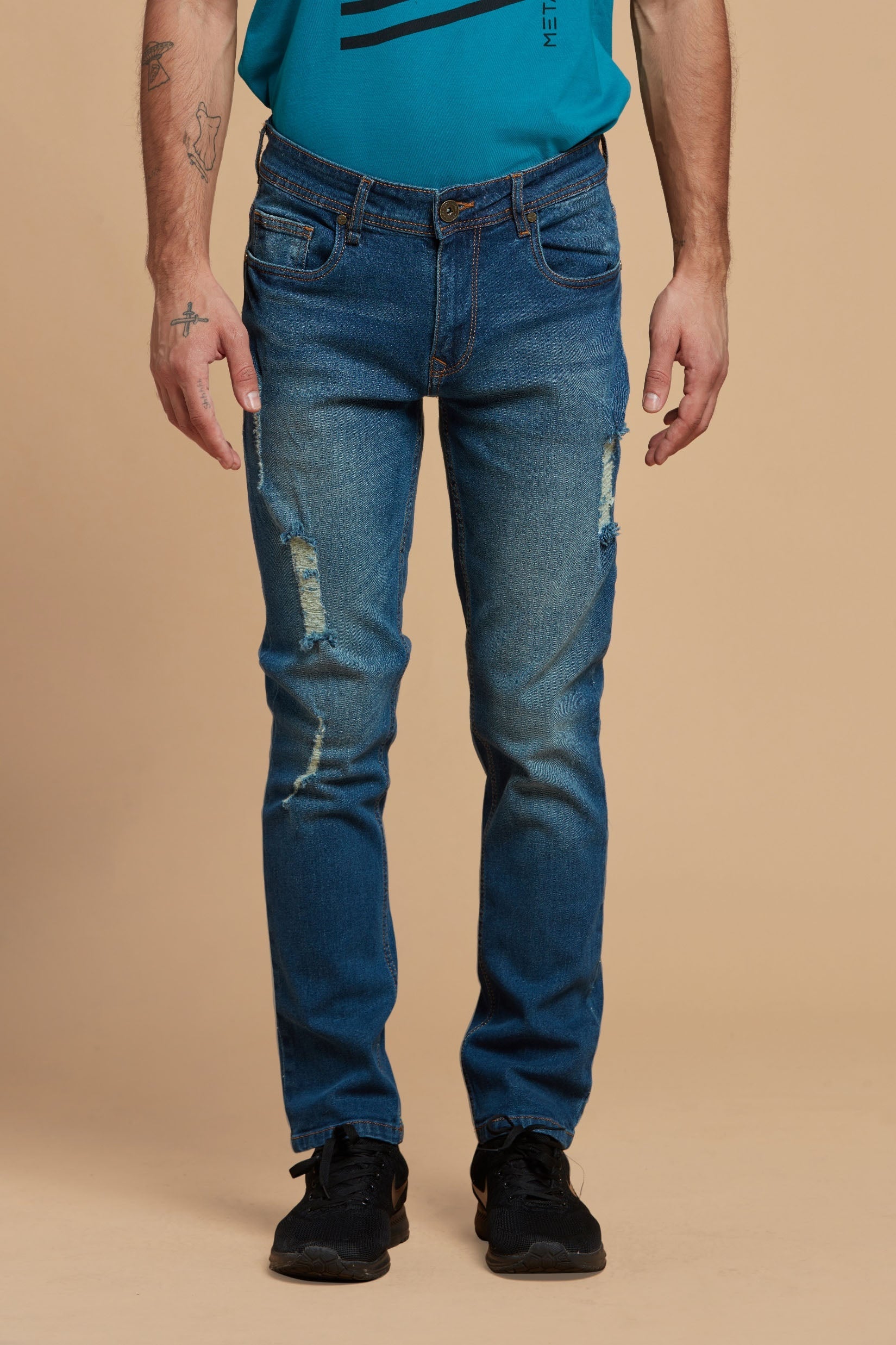 Men Denim Jeans Loose Relaxed 