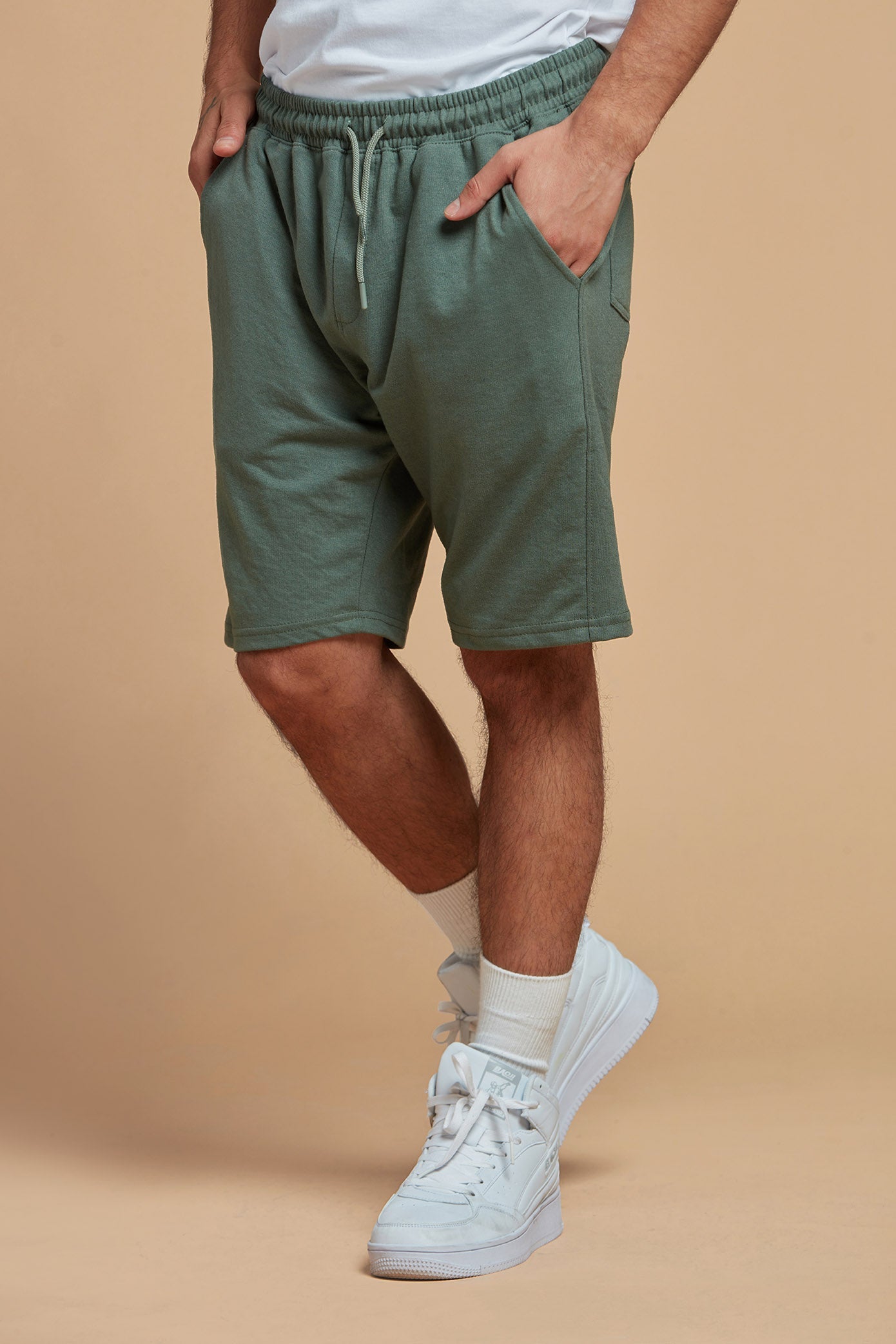 Men Shorts Knits  Olive Green