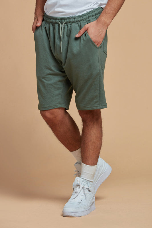 Men Shorts Knits  Olive Green