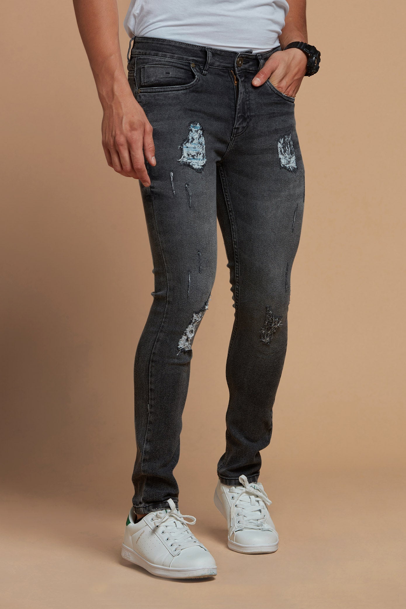 Men Denims Jeans Grey faded