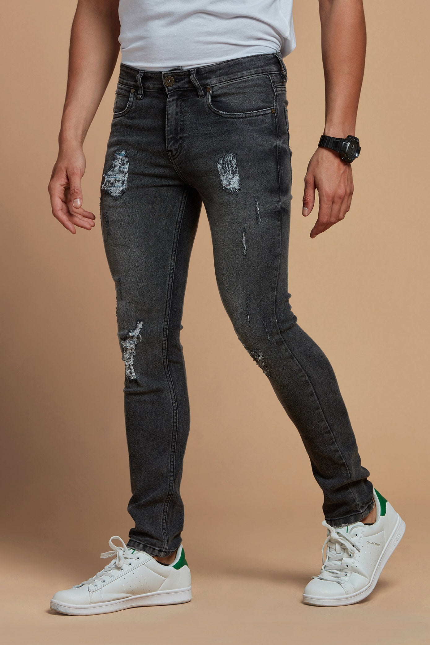 Men Denims Jeans Grey Washable