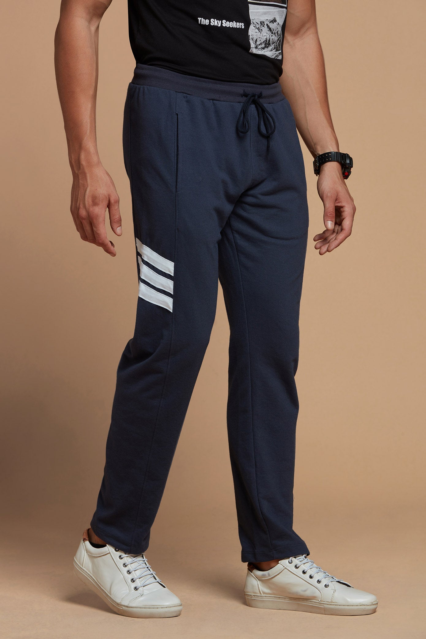 Comfortable Dark Blue Men Joggers