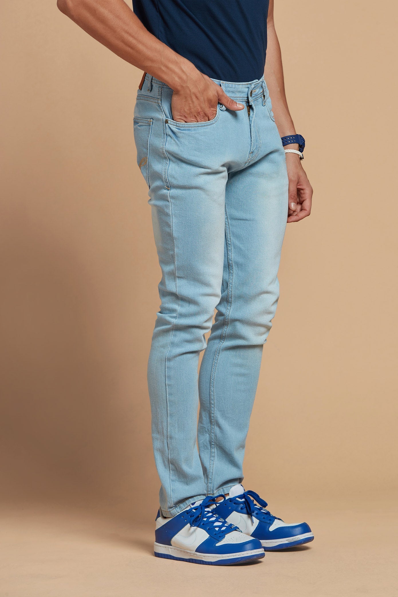 Men Denim Jeans Blue Light