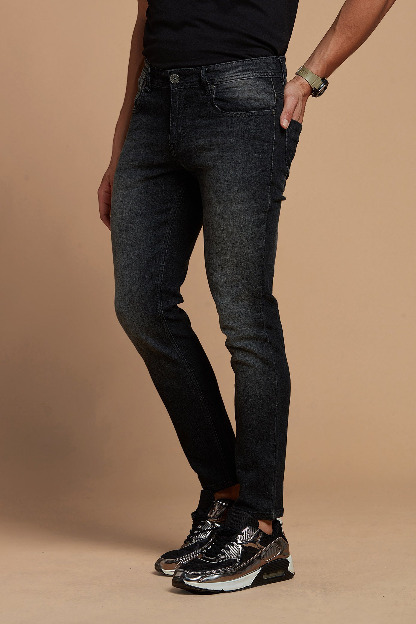 Buy Dsquared2 Men Black Zip Detail Denim Jeans Online - 700269 | The  Collective