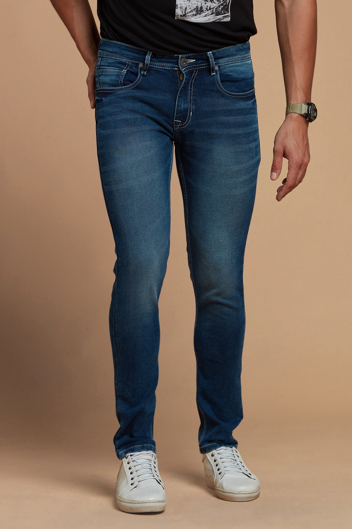 Men Denims Jeans Straight Fit Dark Blue