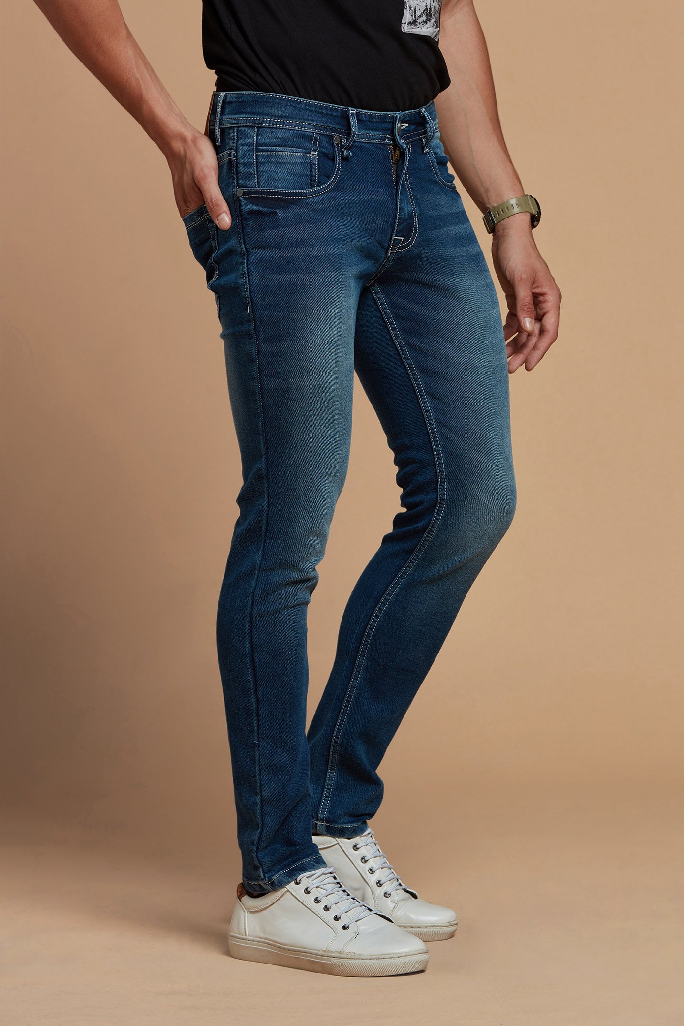 Men Denims Jeans Dark Blue