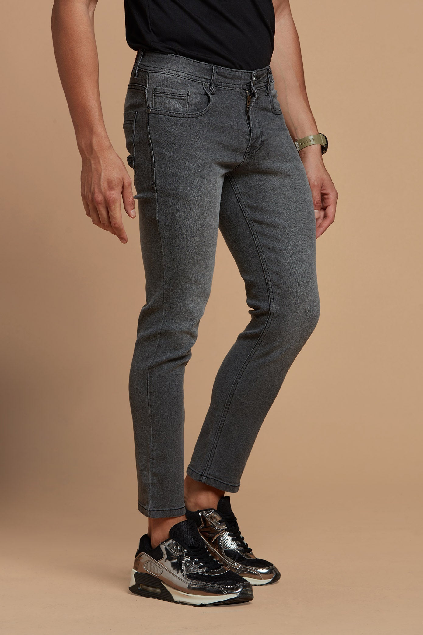 Dark Grey Denim Jeans 