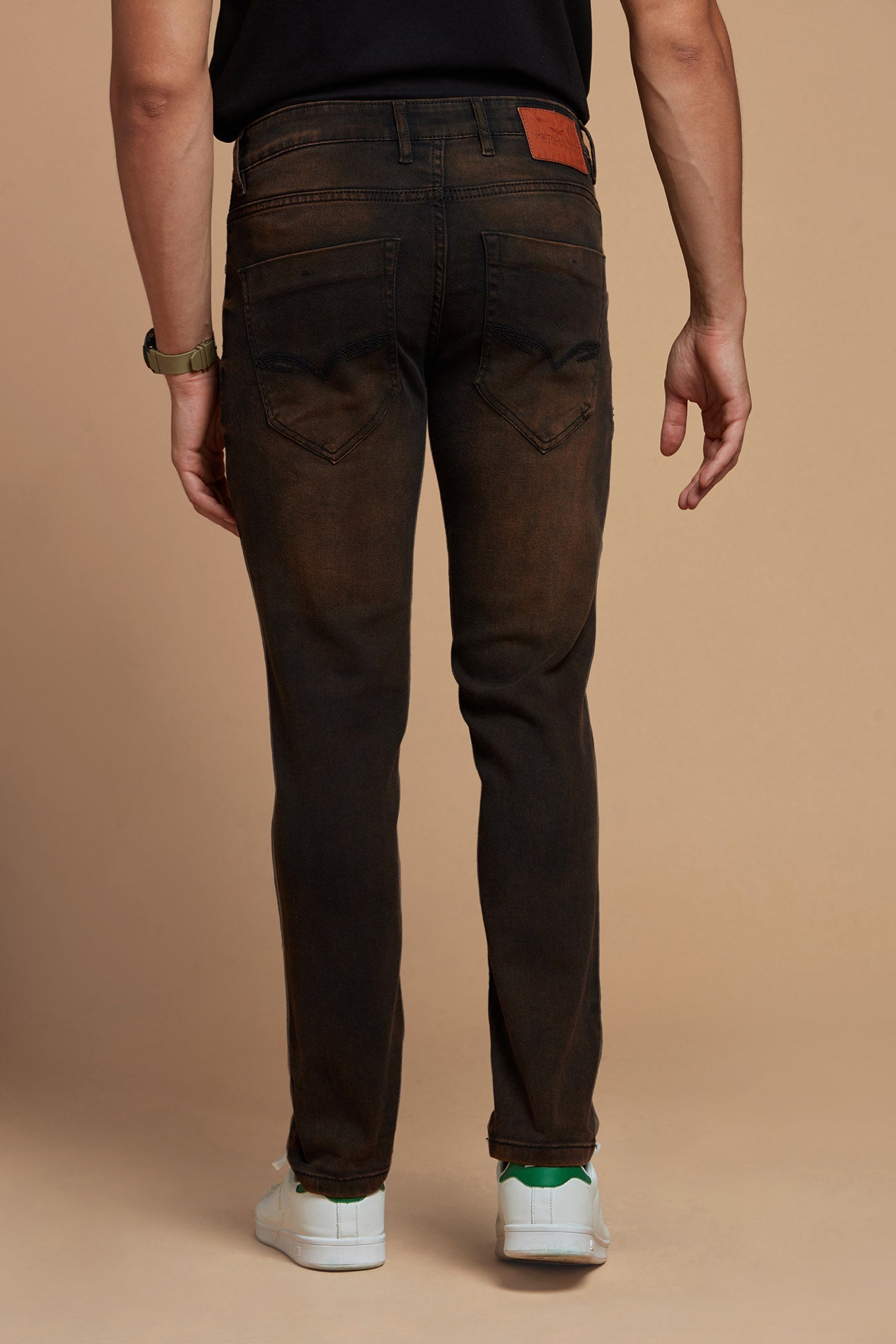 Buy Dark Chocolate Brown Denim Jeans for Men – Metal Hawk
