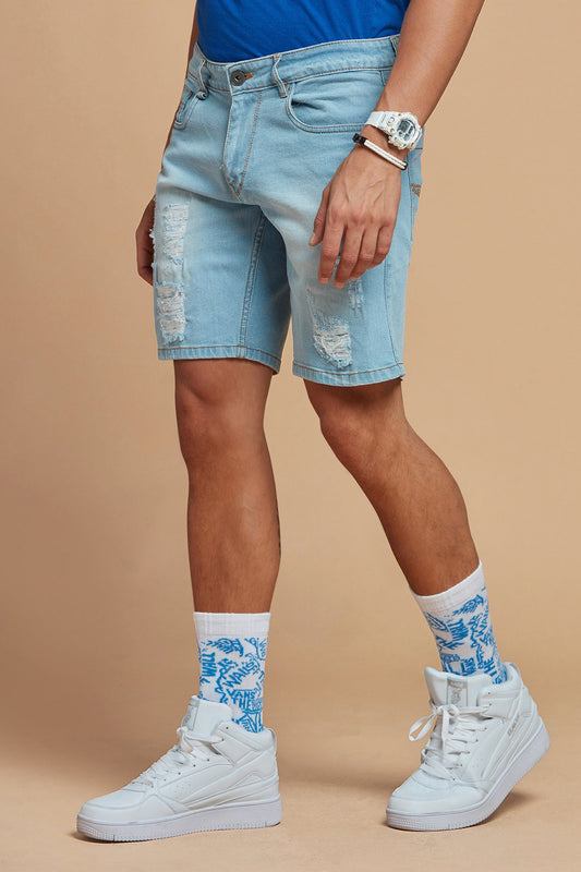  Denim Shorts Blue Washed for men