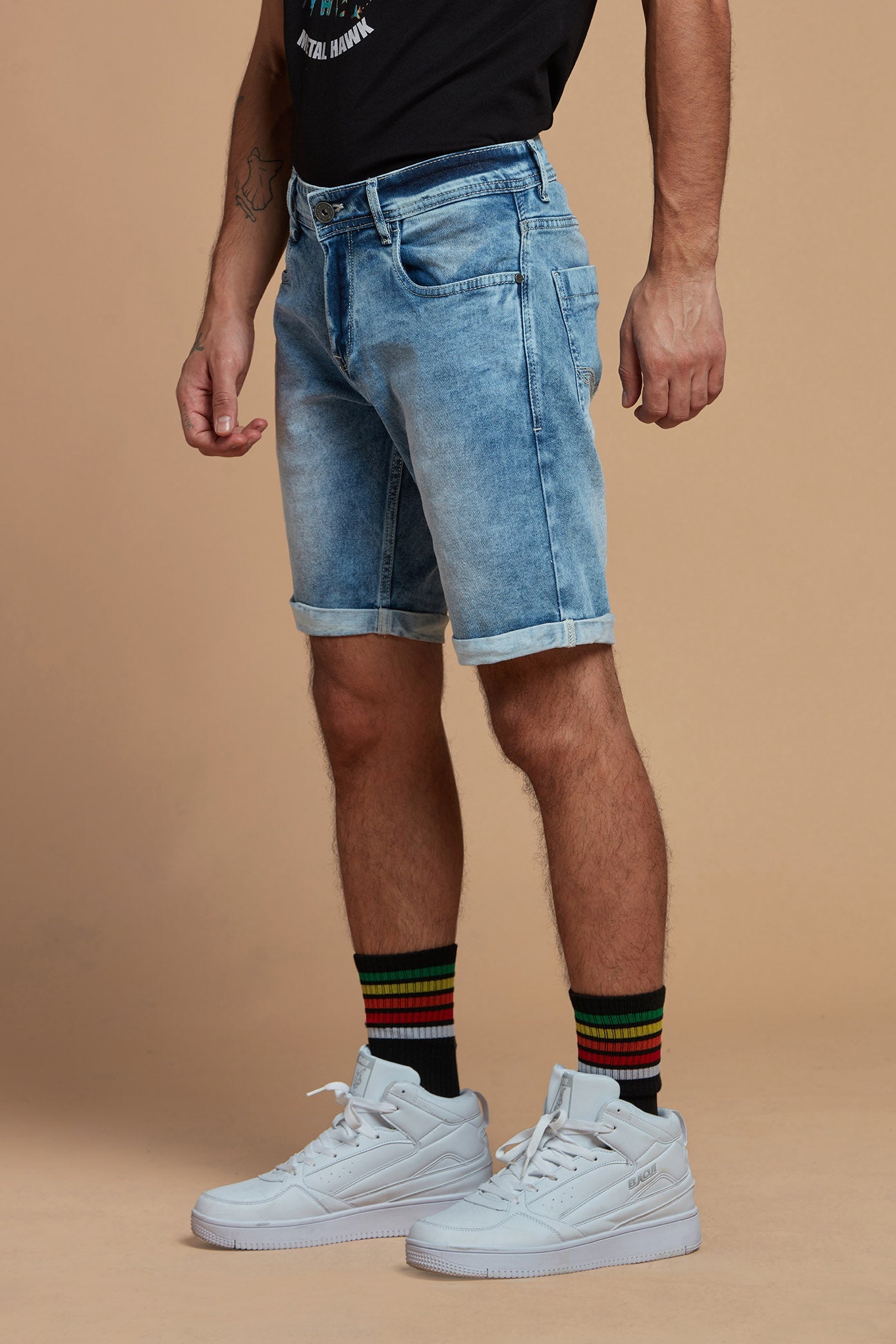 ZLZ Short Jeans for Men Slim Fit, Men's Fashion Design Stretch Slim Black Denim  Shorts Pants with Holes, Size 28 at Amazon Men's Clothing store