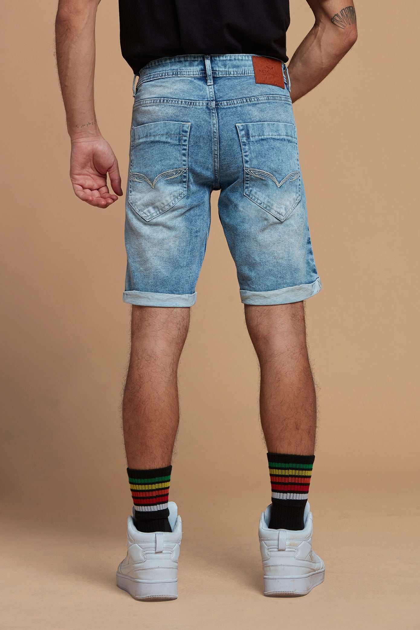 Denim Shorts Cool Blue Washable for Men