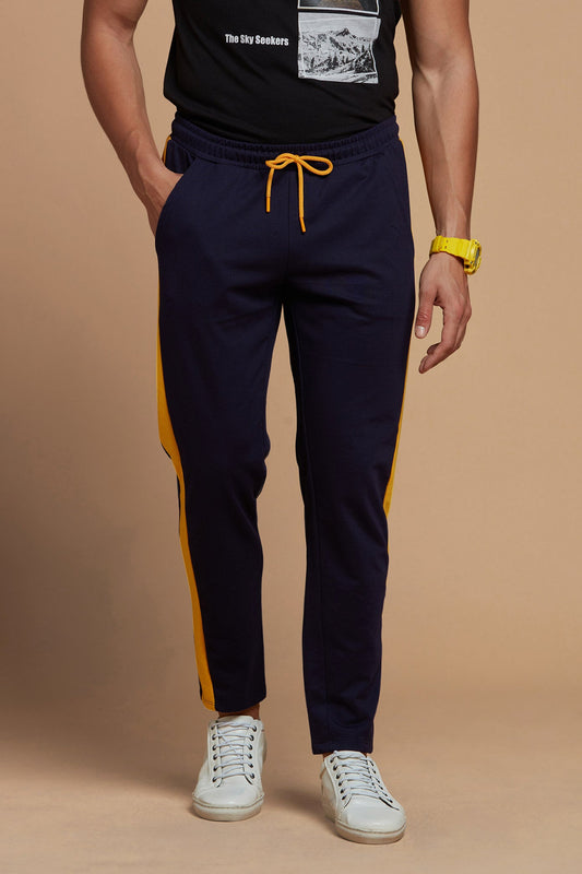 Men Joggers Blue And Yellow Shade