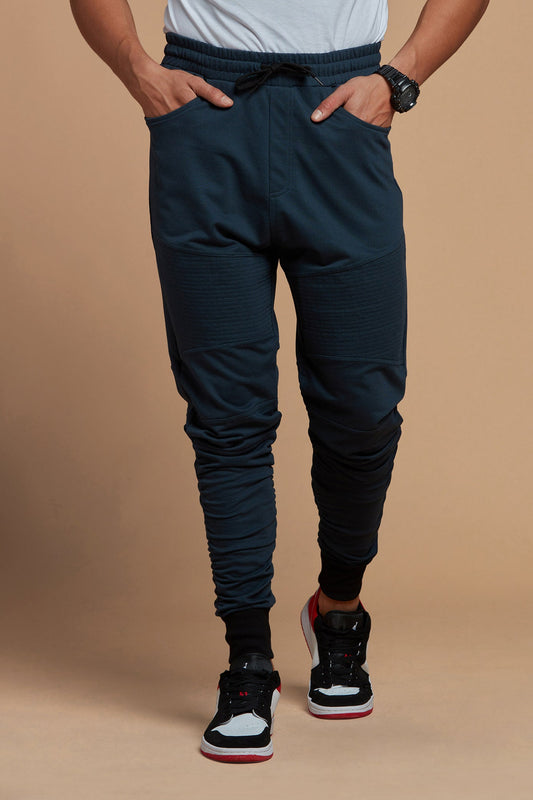 Men Joggers Bluish Mid Rise