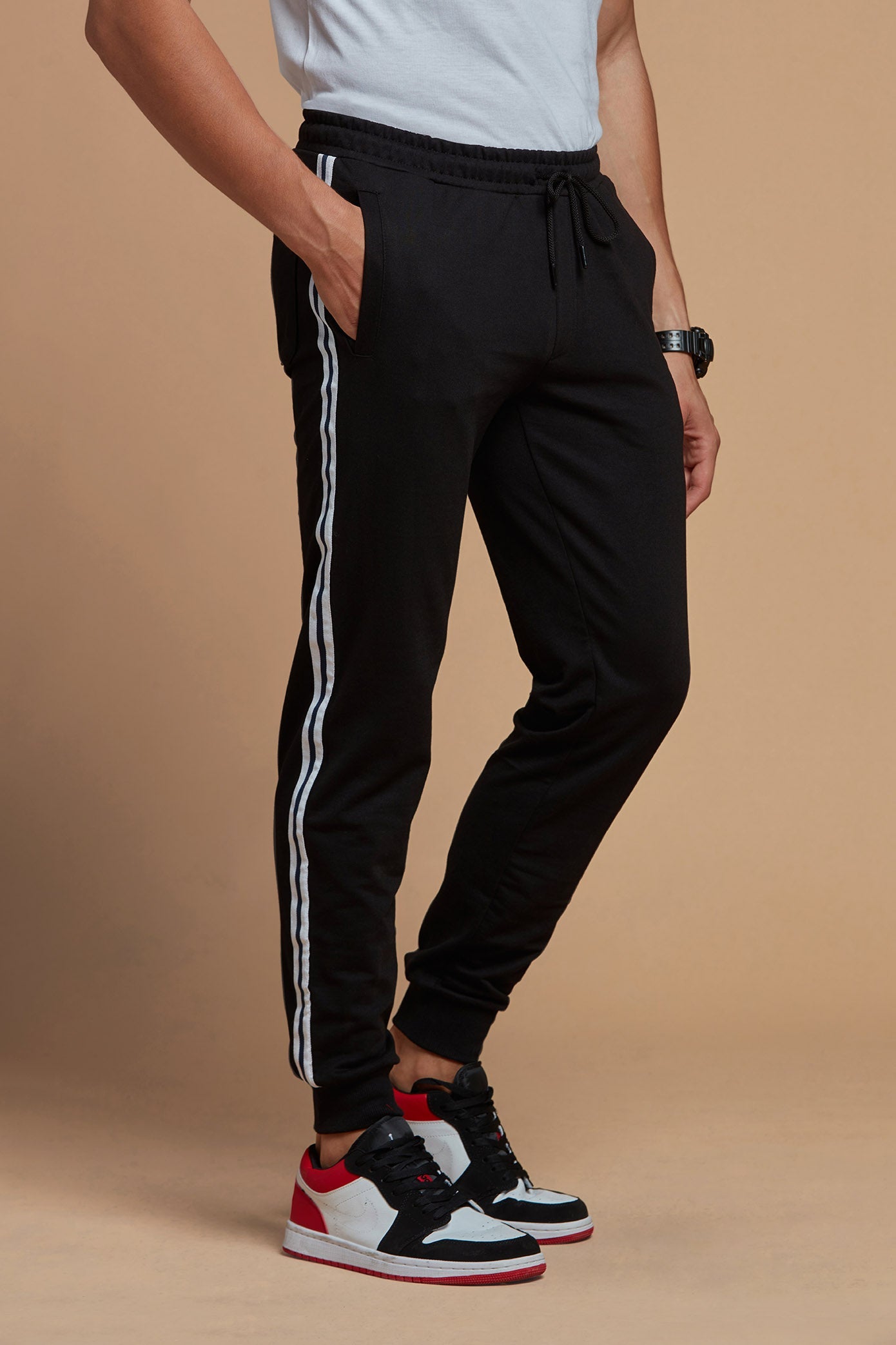 Men Classic Solid Black Joggers