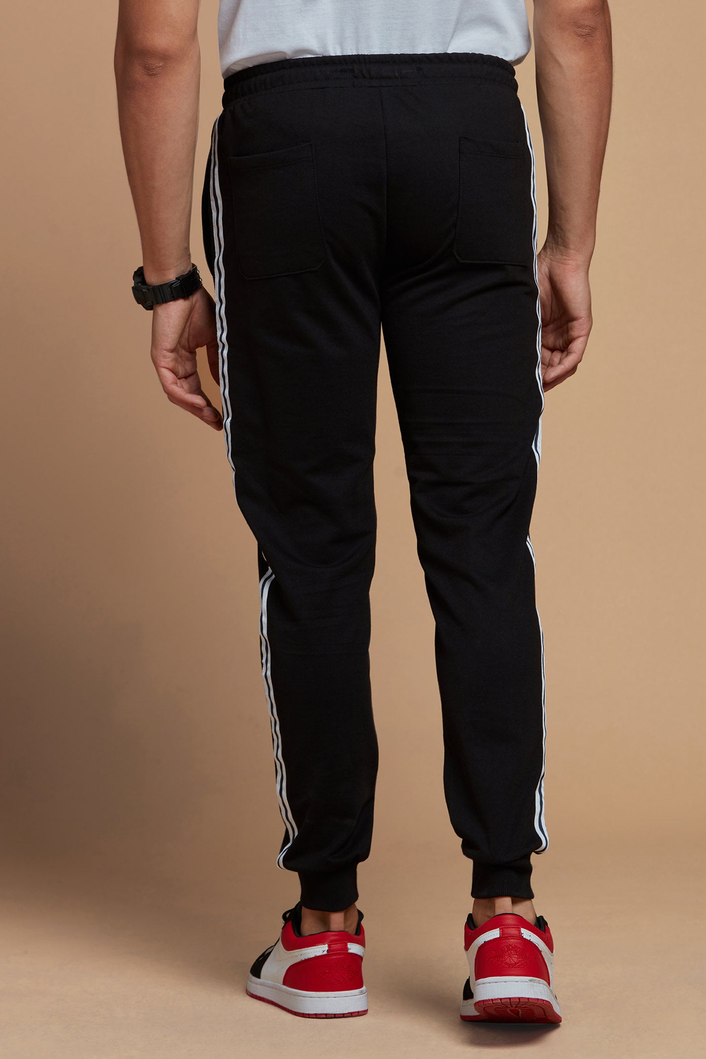 Classic Solid Black Joggers for Men