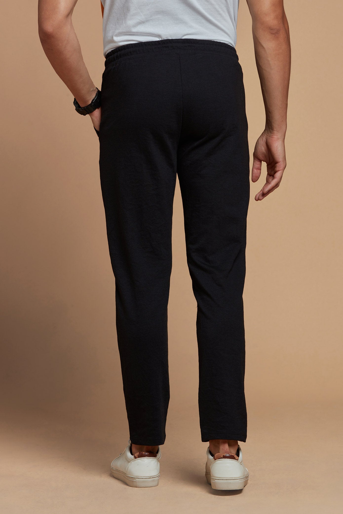 Solid Black Track Pants Joggers for Men