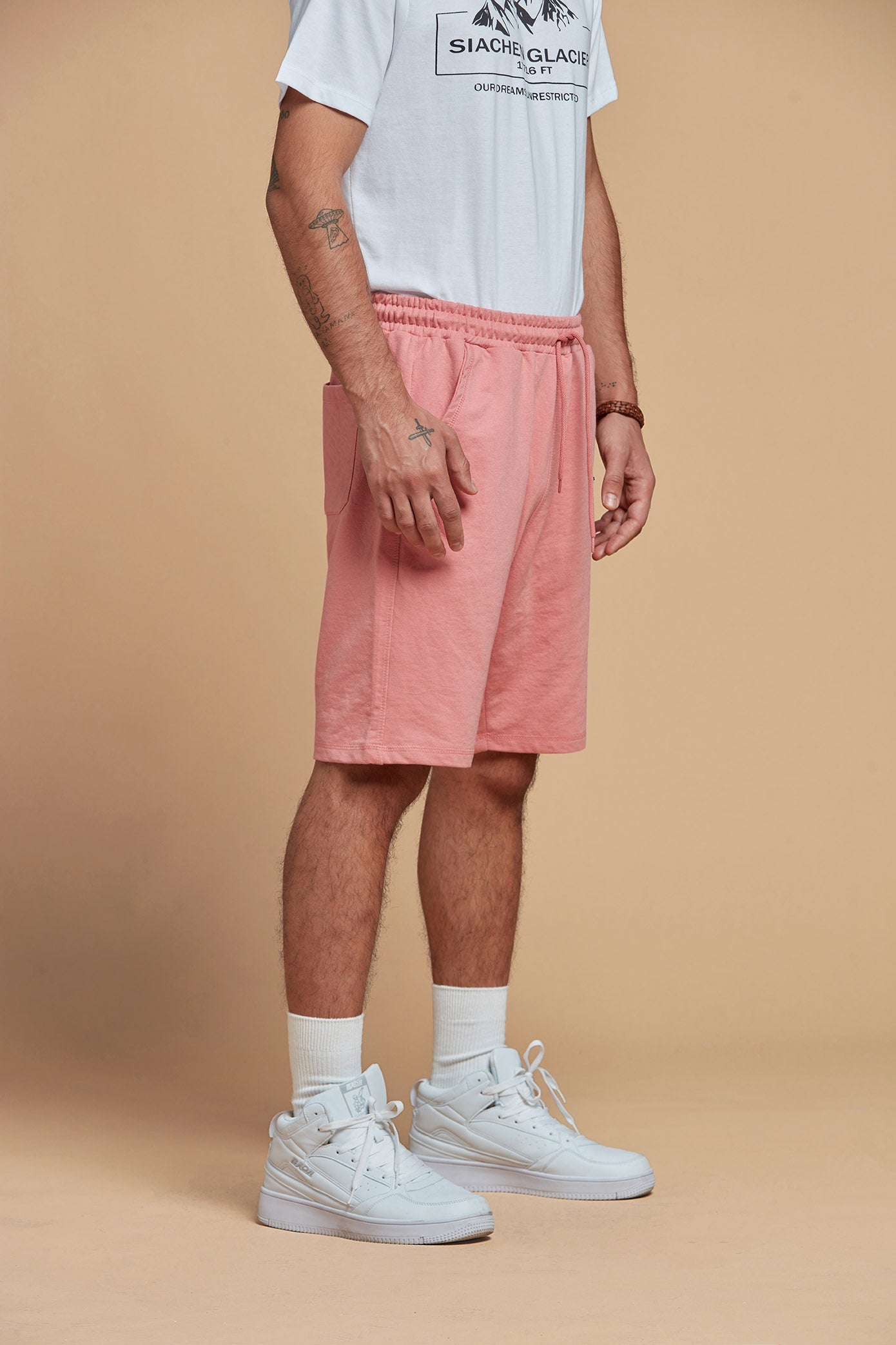 Men Shorts Knits Pastel Pink