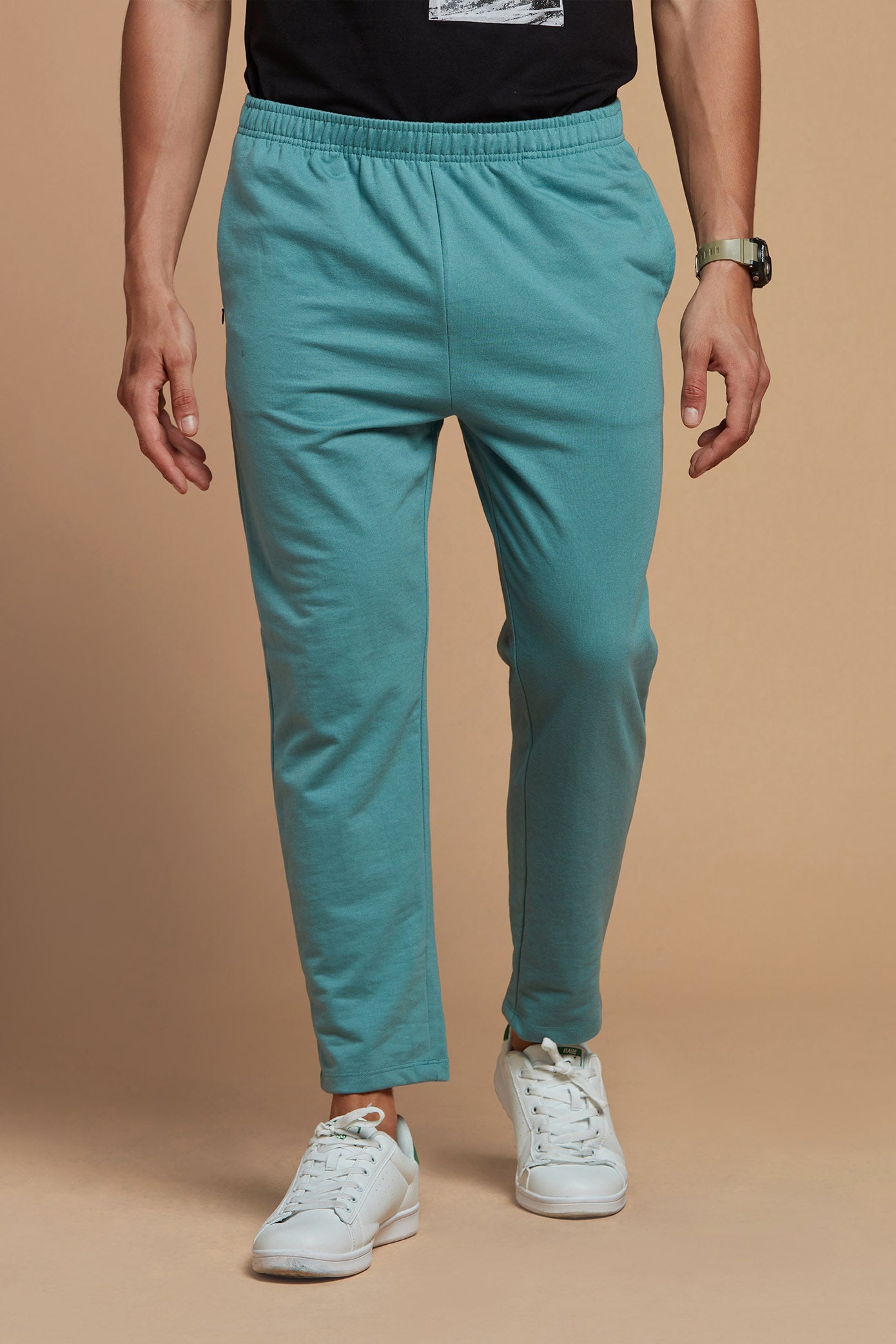 Blue Solid Track Pants for Men