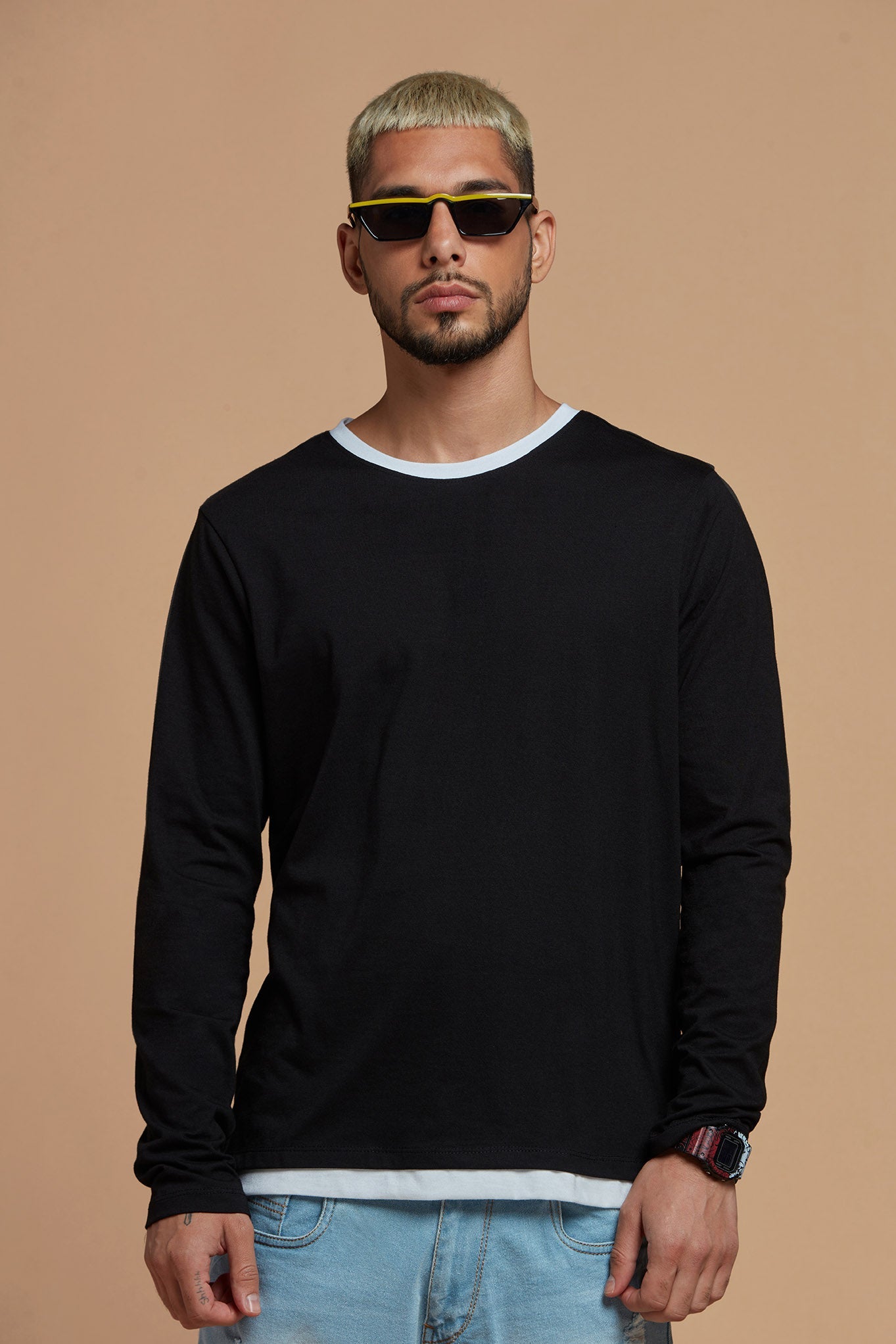 Men T-Shirt With Comfortable Long Black Tee