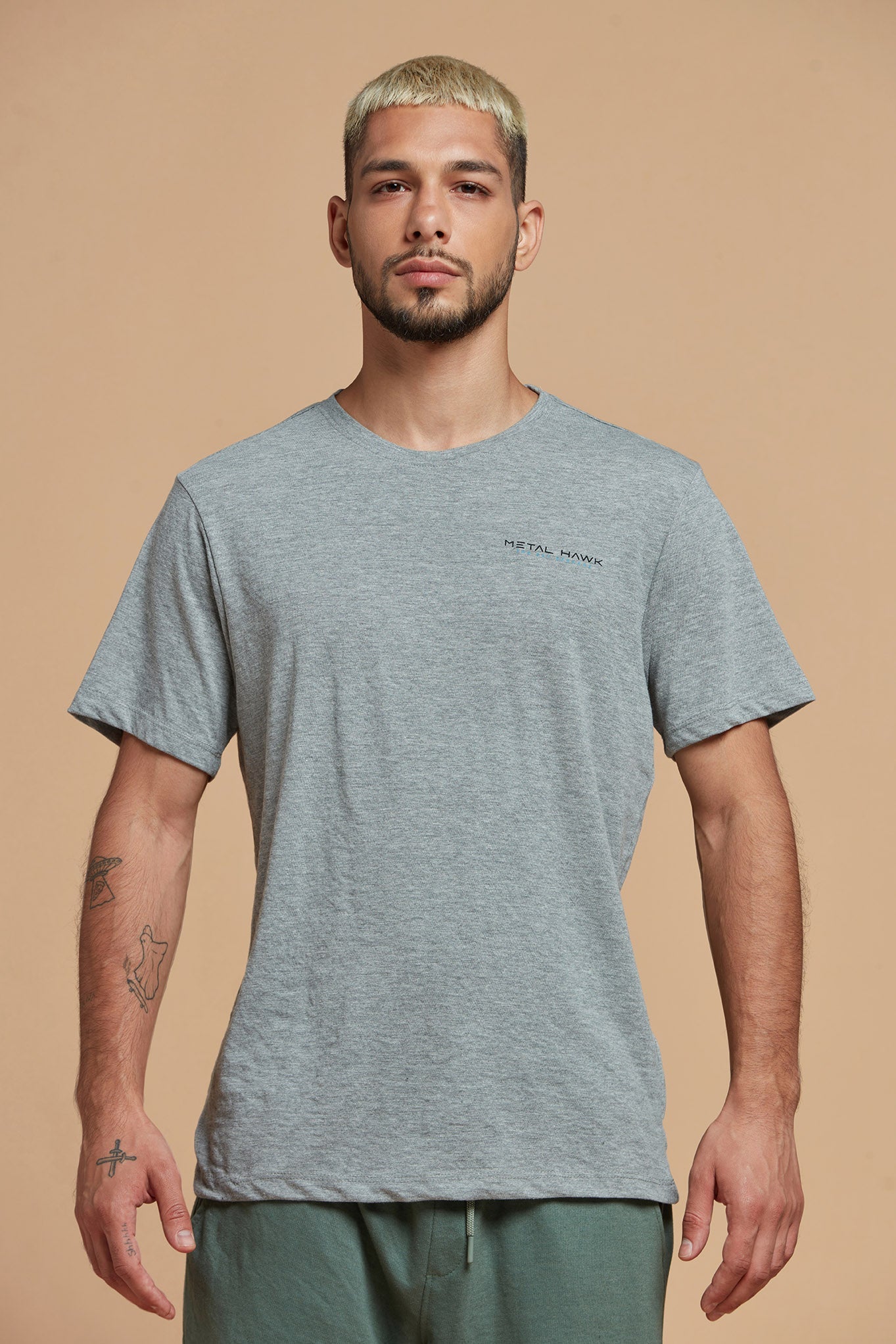 Men T-Shirt Breezy Grey Round Neck