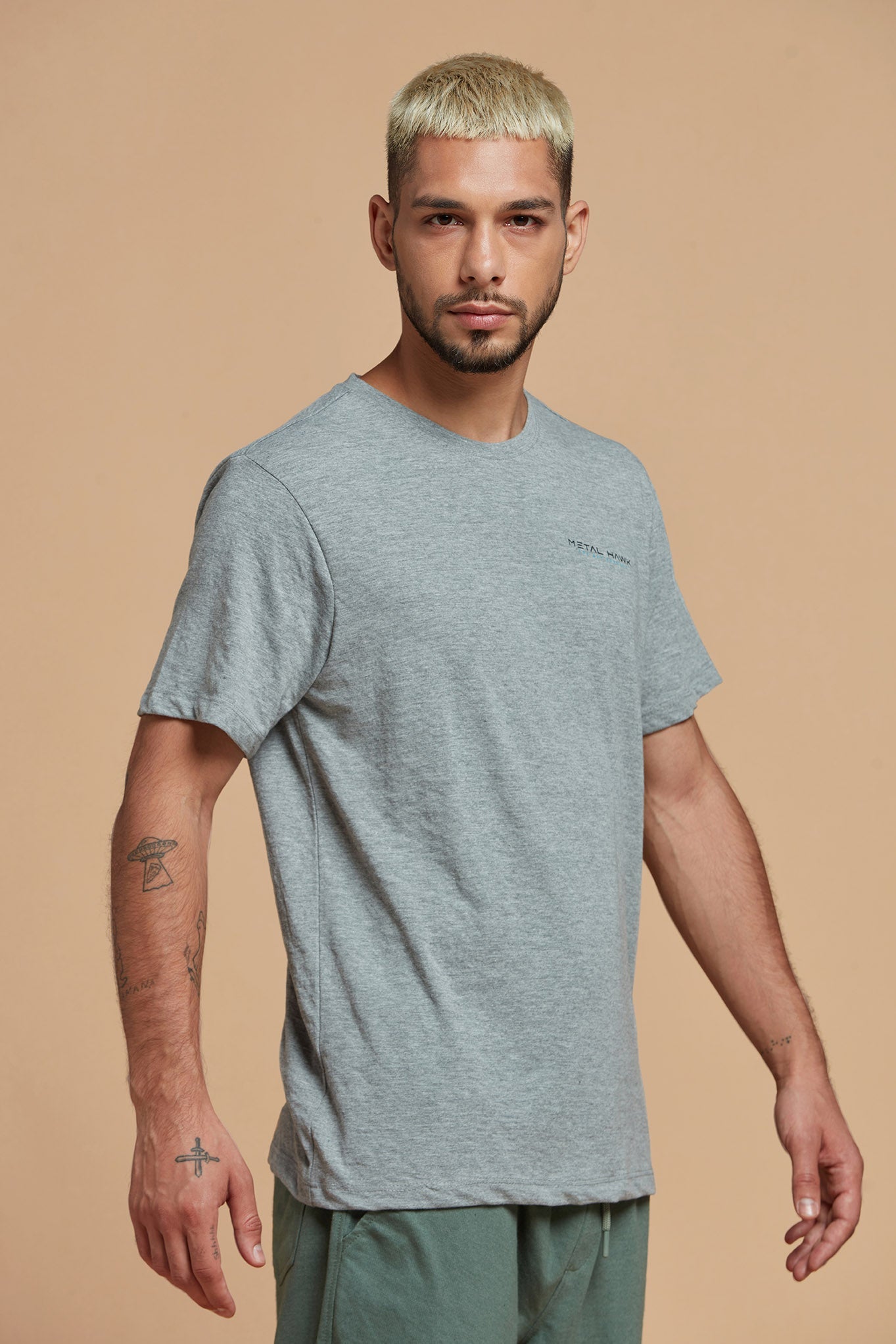 Breezy Grey Round Neck Tee