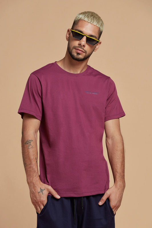 Men T-Shirt Dark Pink Tee