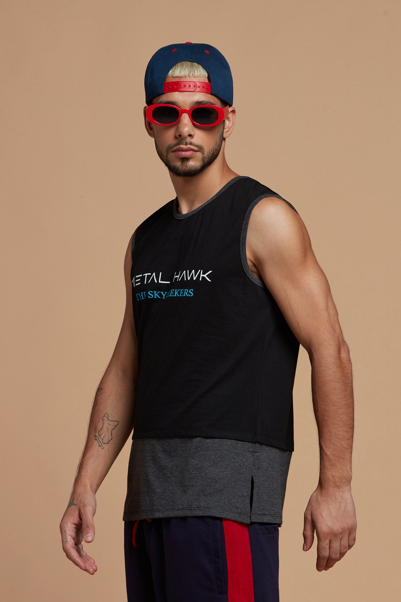 Sleeveless Black T-shirt for Men