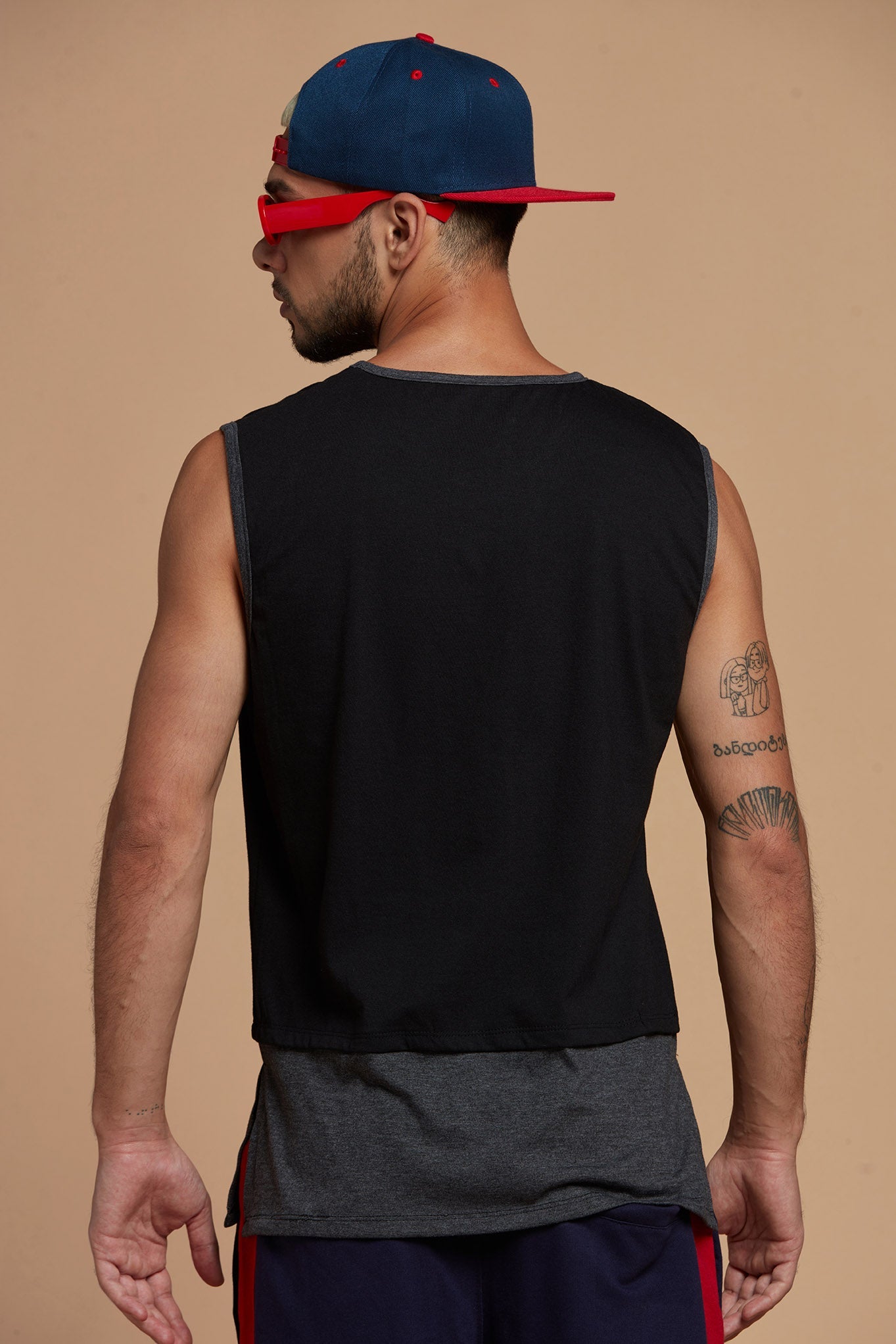 Sleeveless Black Tee