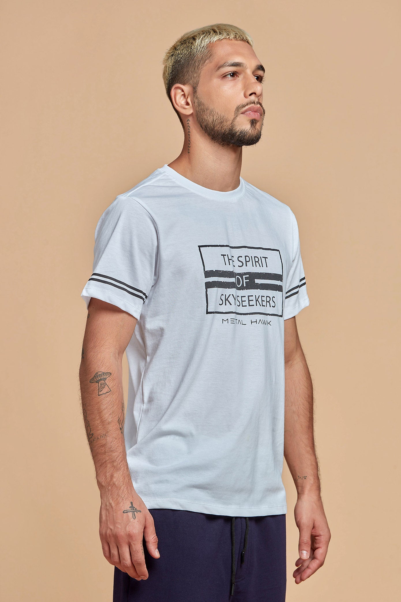 Men T-Shirt - Round Neck White Tee