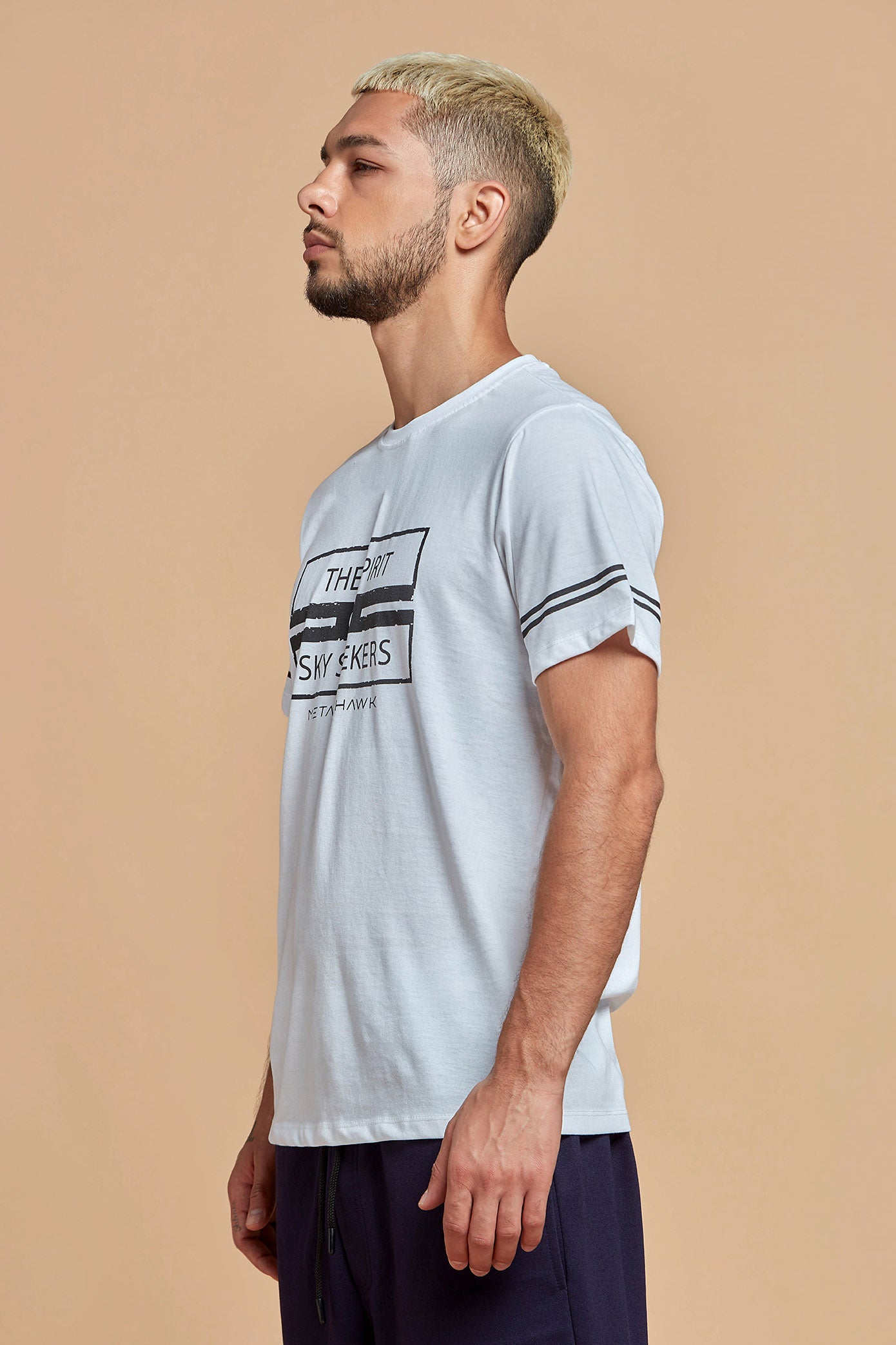 Men T-Shirt - Round Neck White Tee