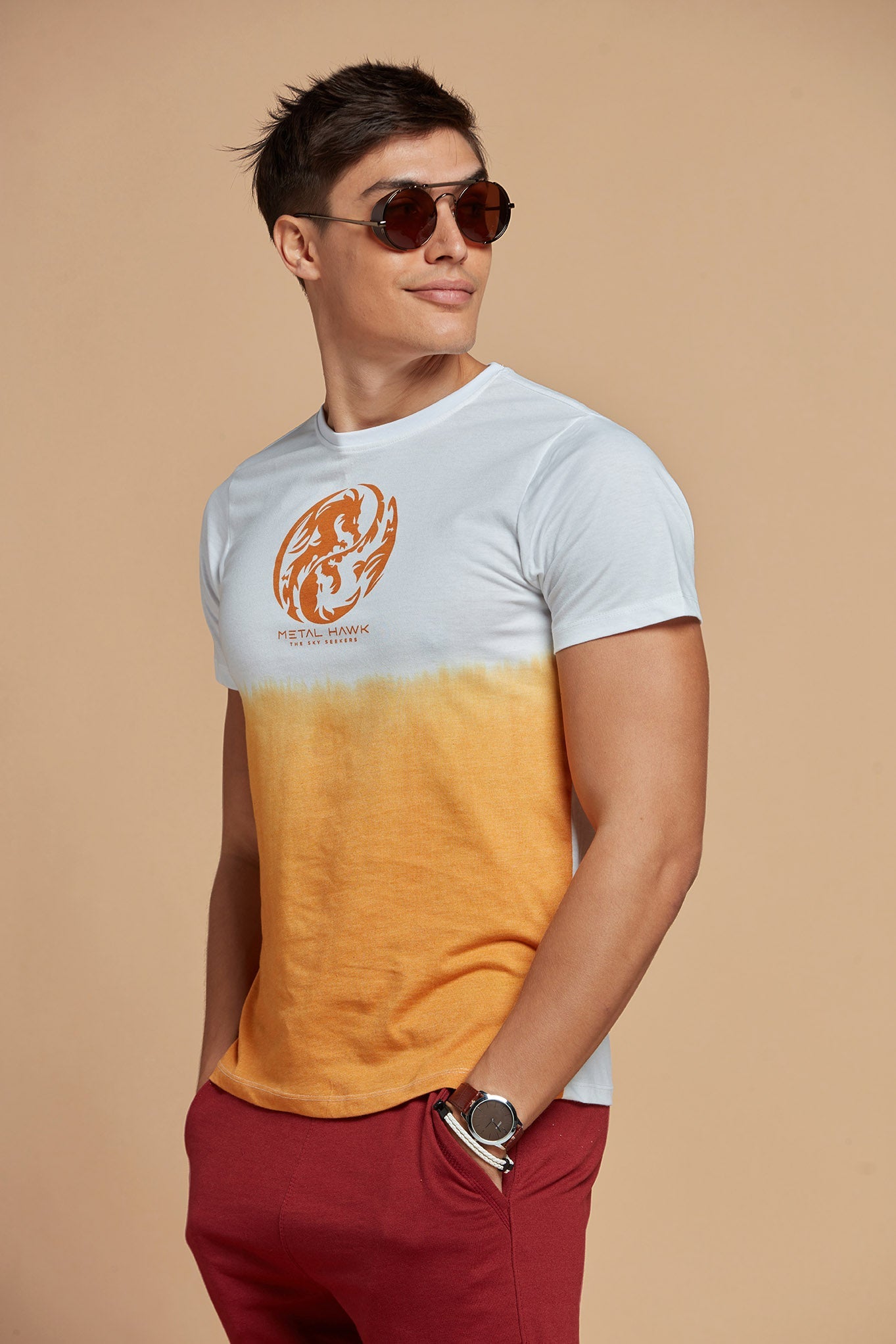 T-Shirt White And Orange