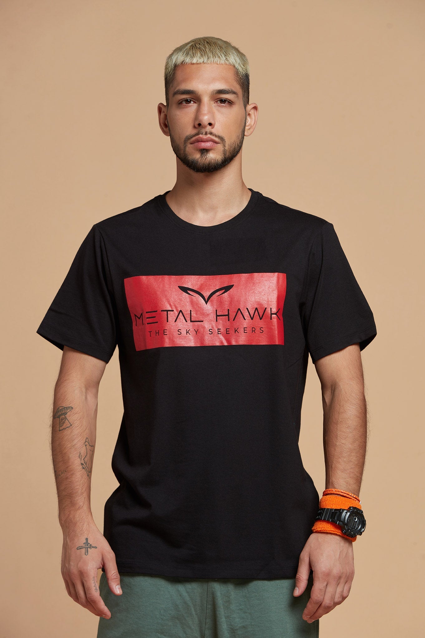 Men T-Shirt Black And Red