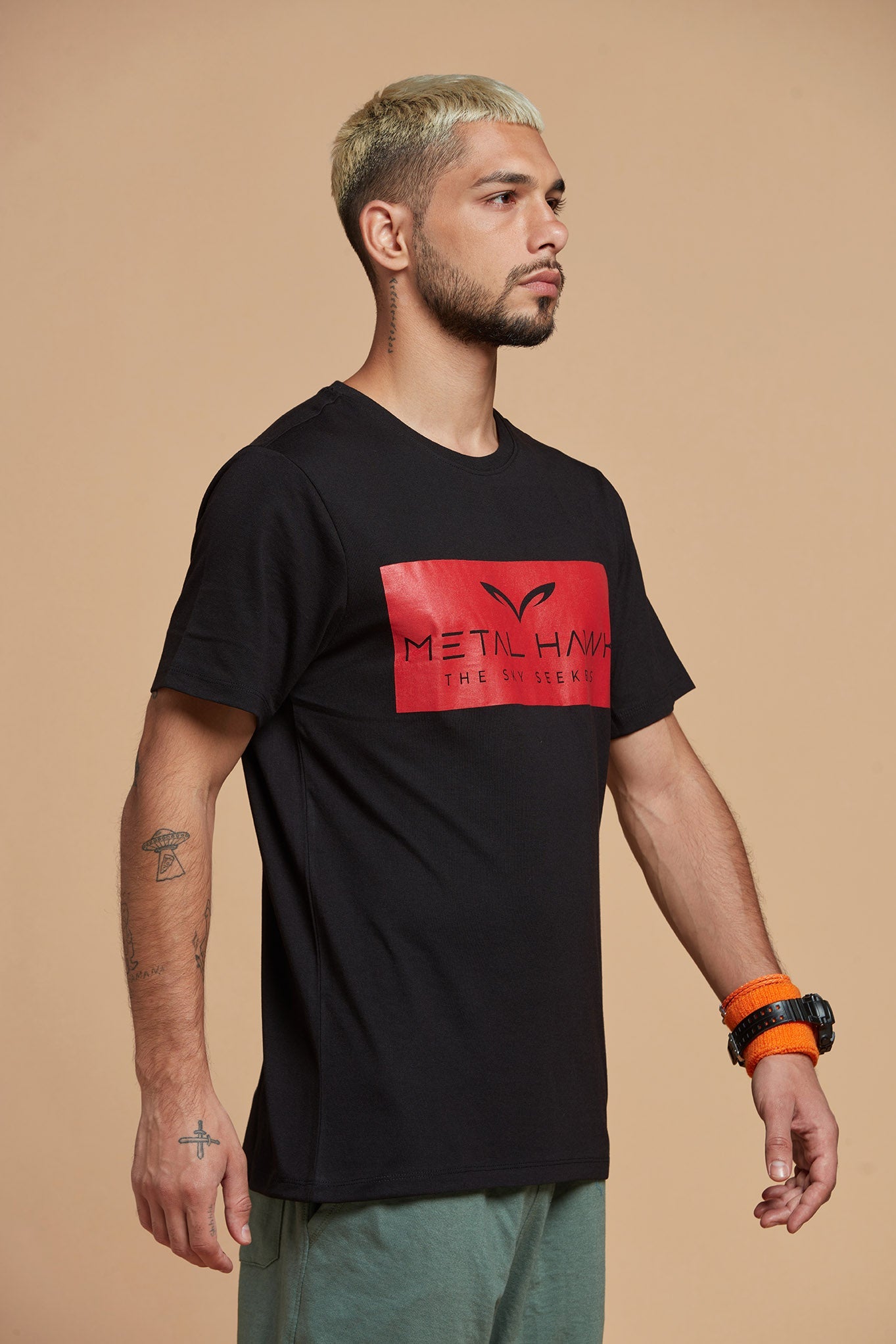 Black And Red Tee for Men