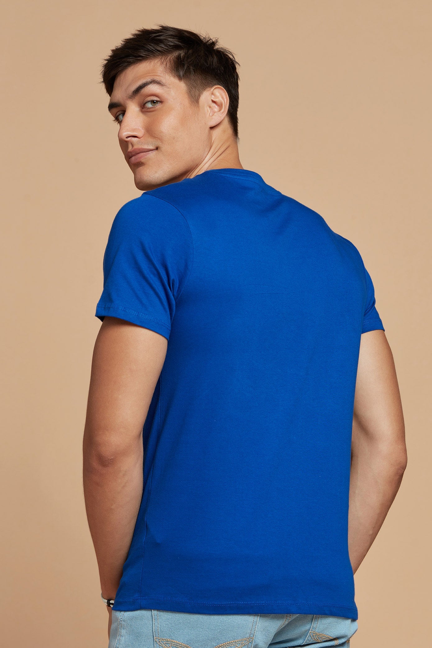 Dark Blue Round Neck T-shirt