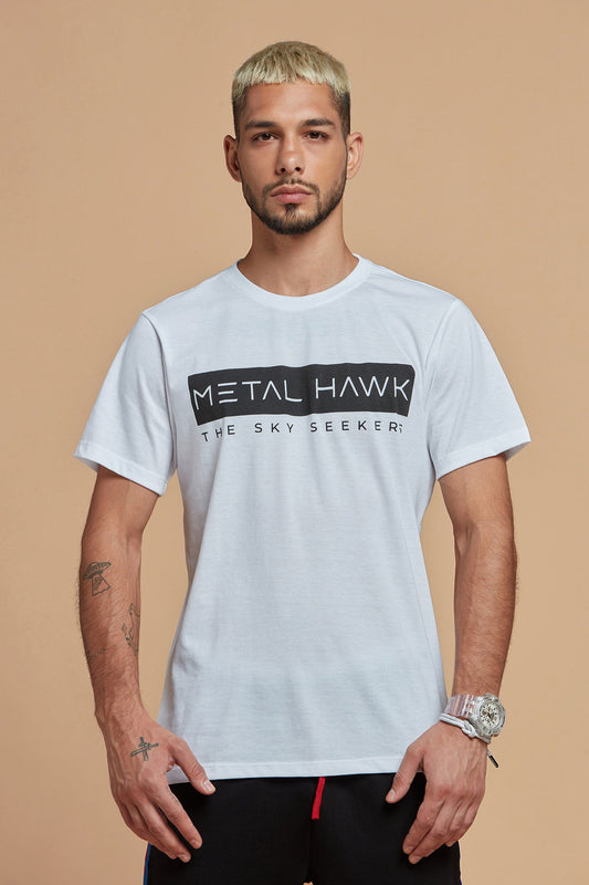 Men T-Shirt Stylish White And Black Print