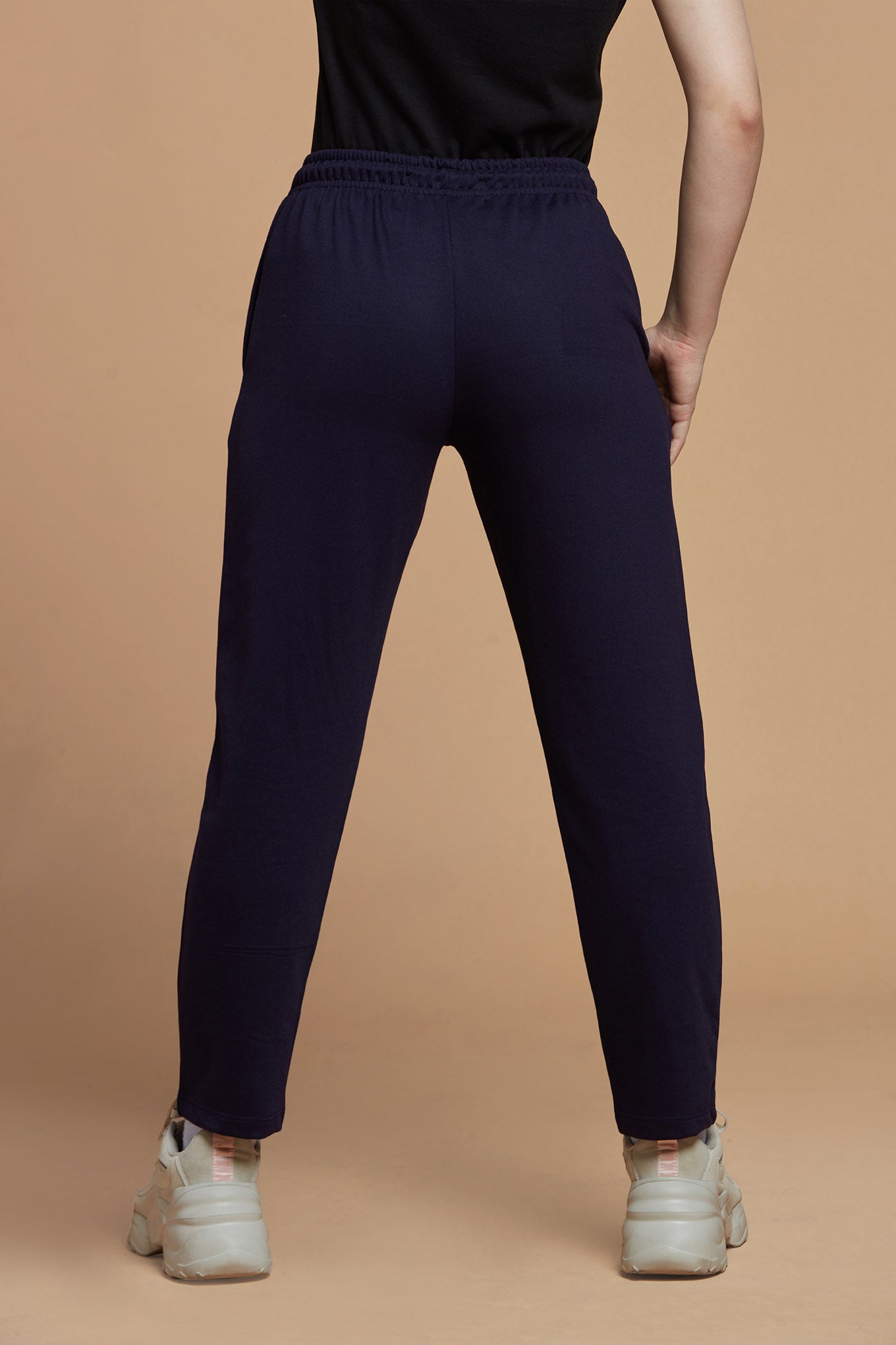 Navy Blue Easy Track Pants for Women