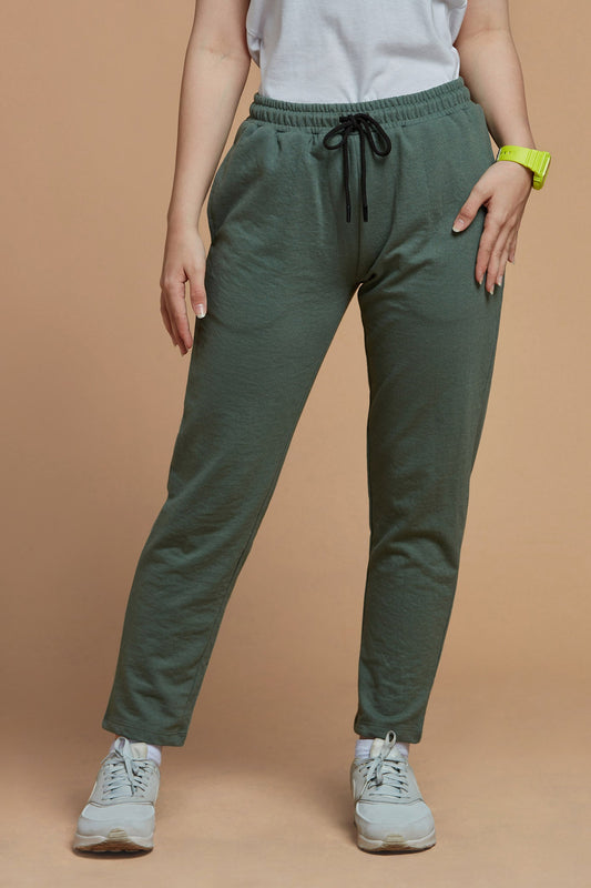 Women Joggers Olive Green Easy Track Pants