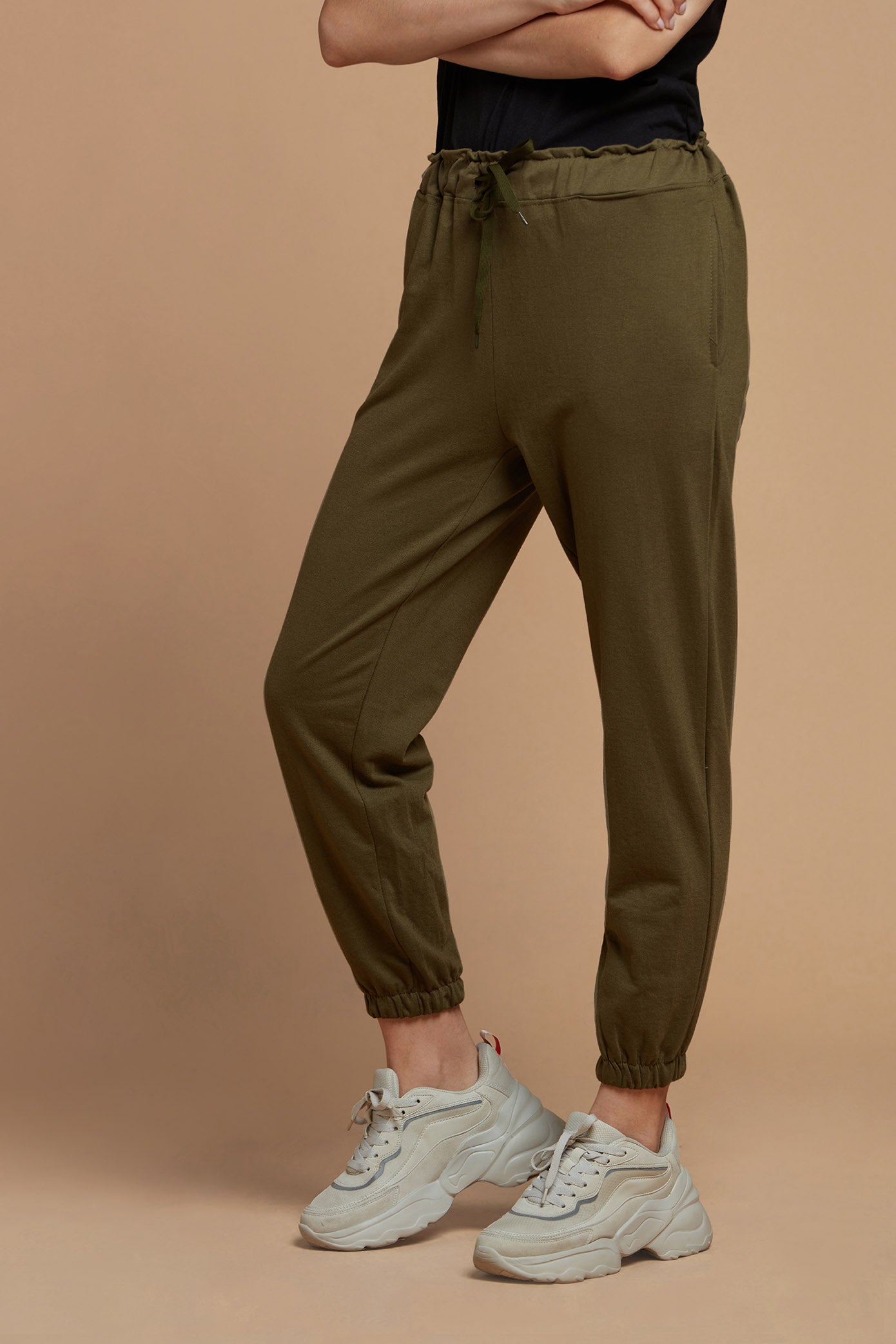 Women Joggers Olive Green