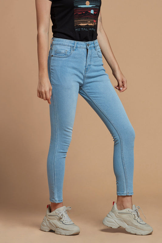 Women Denim Jeans Skinny Fit Light Blue