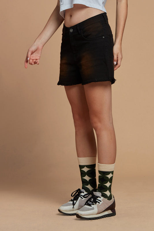 Women Denim Short Black And Cool