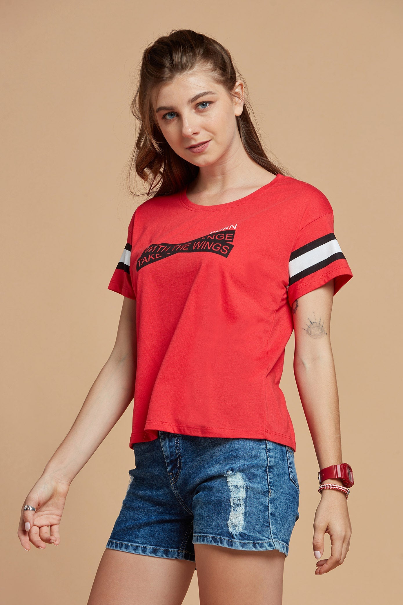 T-Shirt-In Red Dark