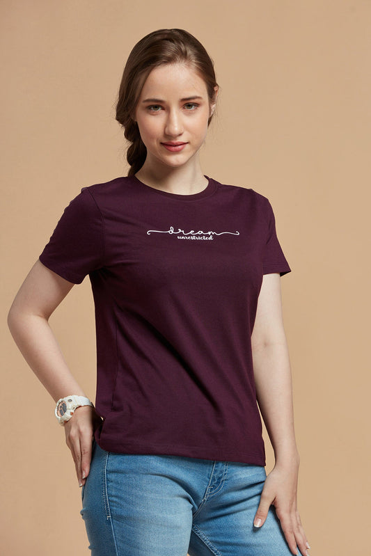 Women T-Shirt Plum Purple